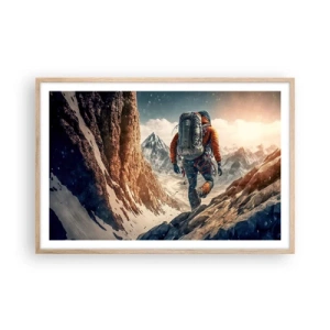 Póster en marco roble claro - Guerrero solitario - 91x61 cm