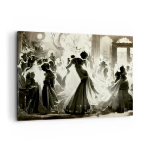 Cuadro sobre lienzo - Impresión de Imagen - Balón de estilo retro en blanco y negro. - 100x70cm - Gran mascarada - Decoración de pared moderna para salón y dormitorio ARTTOR