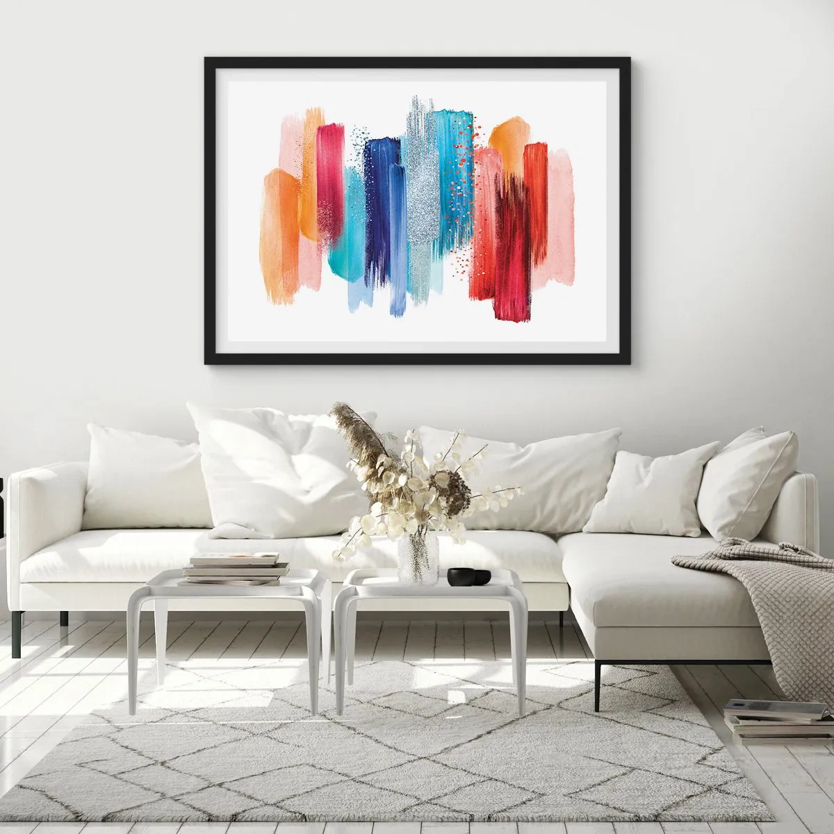 Póster en marco negro - Arriba y abajo - 91x61 cm