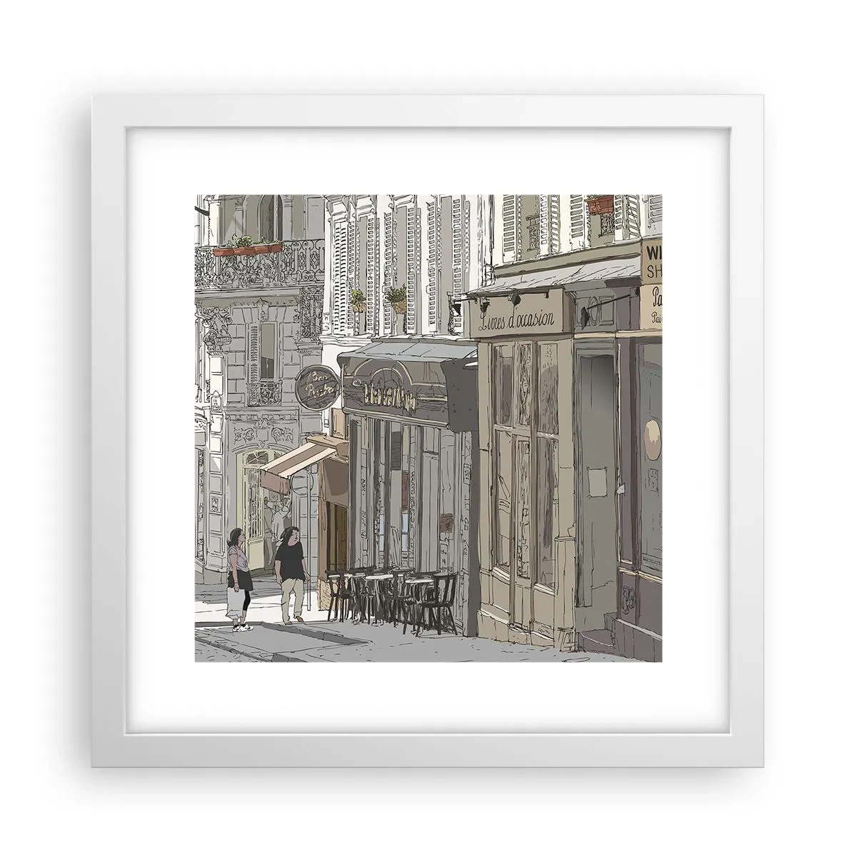 Póster en marco blanco - Alegrías urbanas - 30x30 cm