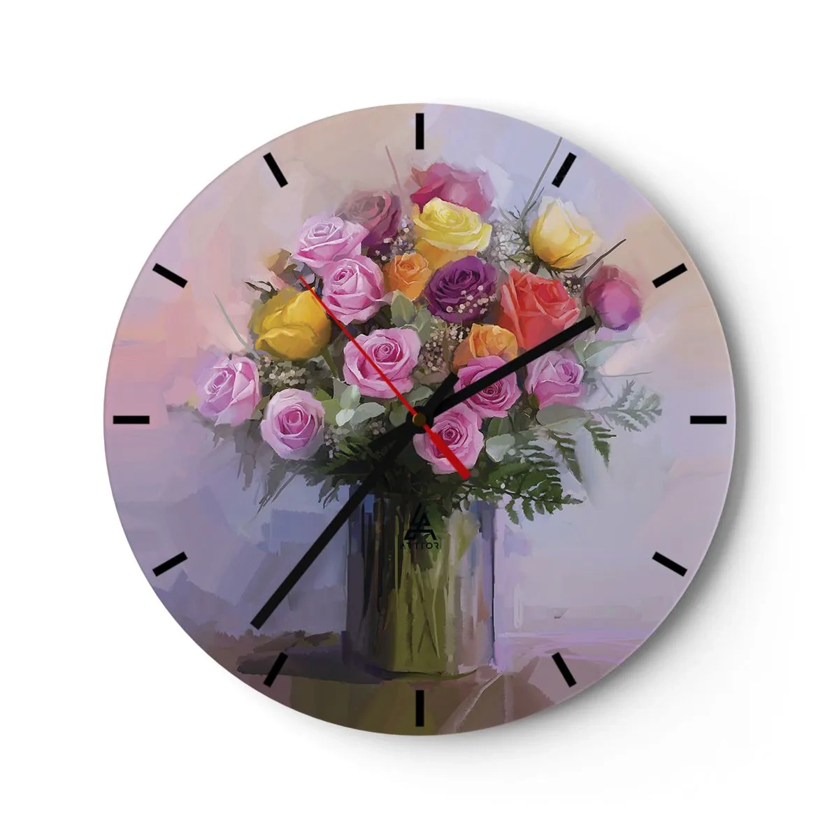 Reloj de pared - Reloj de vidrio - Belleza inmortalizada - 40x40 cm