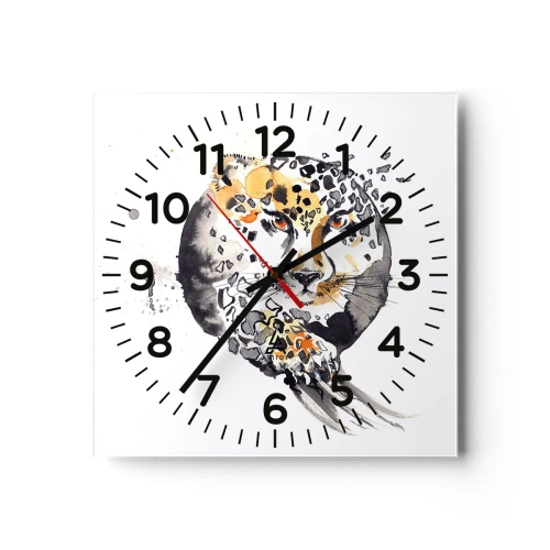 Reloj de pared - Reloj de vidrio - Belleza depredadora - 40x40 cm