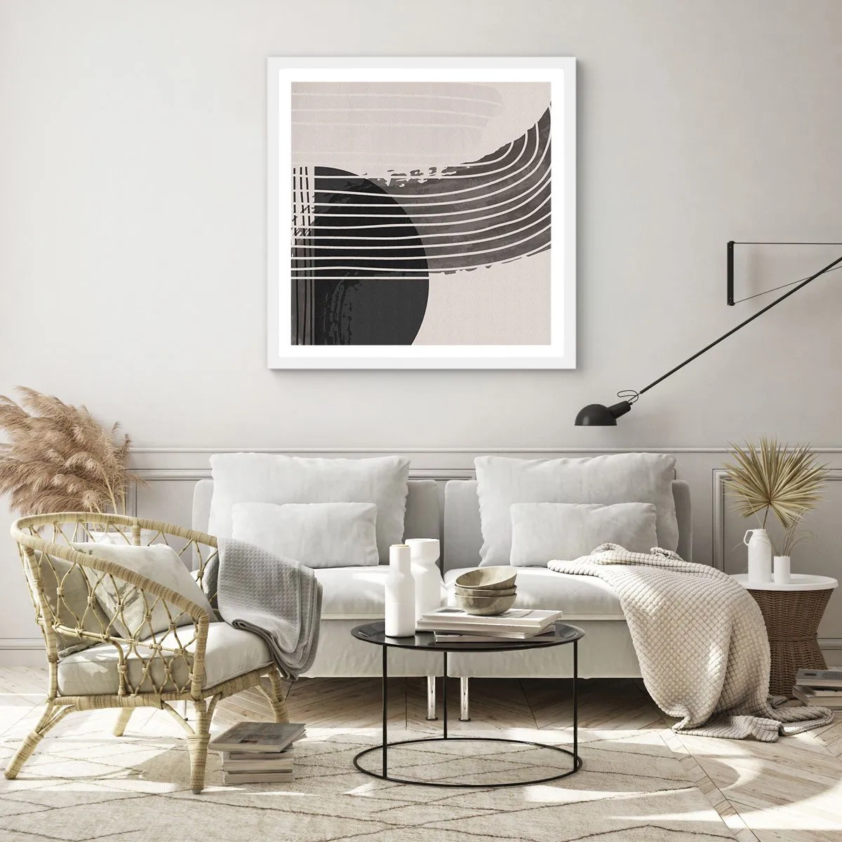 Póster en marco blanco - Ida y vuelta - 50x50 cm