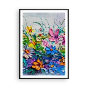 Póster en marco negro - La energía de las flores - 70x100 cm