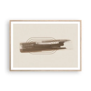 Póster en marco roble claro - Un soplo de gris - 100x70 cm