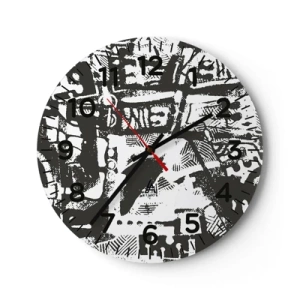 Reloj de pared - Reloj de vidrio - ¿Orden o caos? - 40x40 cm