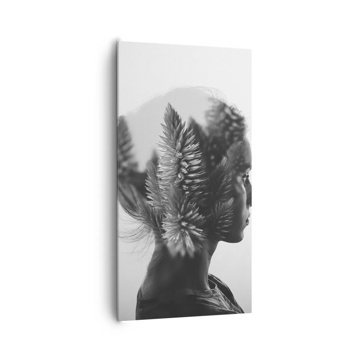 Cuadro sobre lienzo - Impresión de Imagen - La dama del bosque de pinos - 65x120 cm