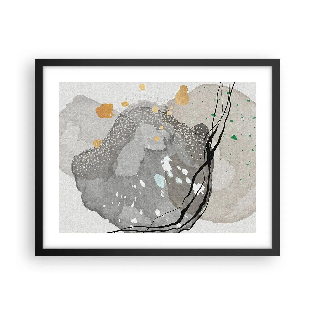 Póster en marco negro - Composición orgánica - 50x40 cm