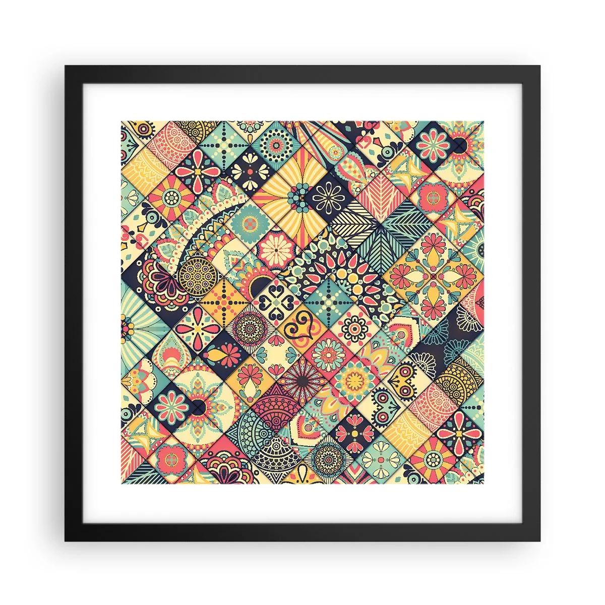 Póster en marco negro - Clima marroquí - 40x40 cm