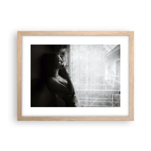 Póster en marco roble claro - Un momento sensual - 40x30 cm