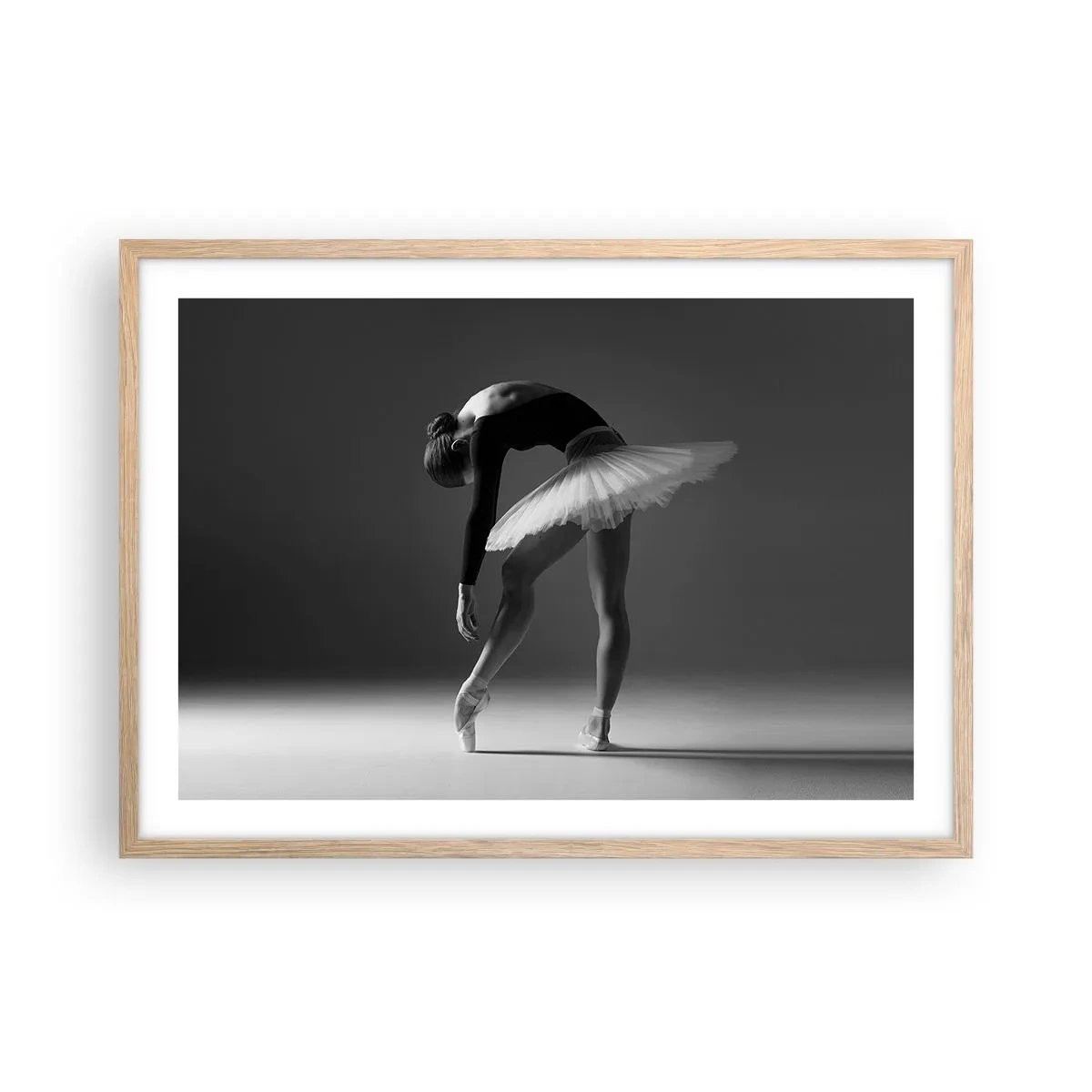 Póster en marco roble claro - Bella bailarina - 70x50 cm