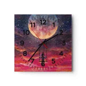Reloj de pared - Reloj de vidrio - Disfrutar de las nubes - 30x30 cm