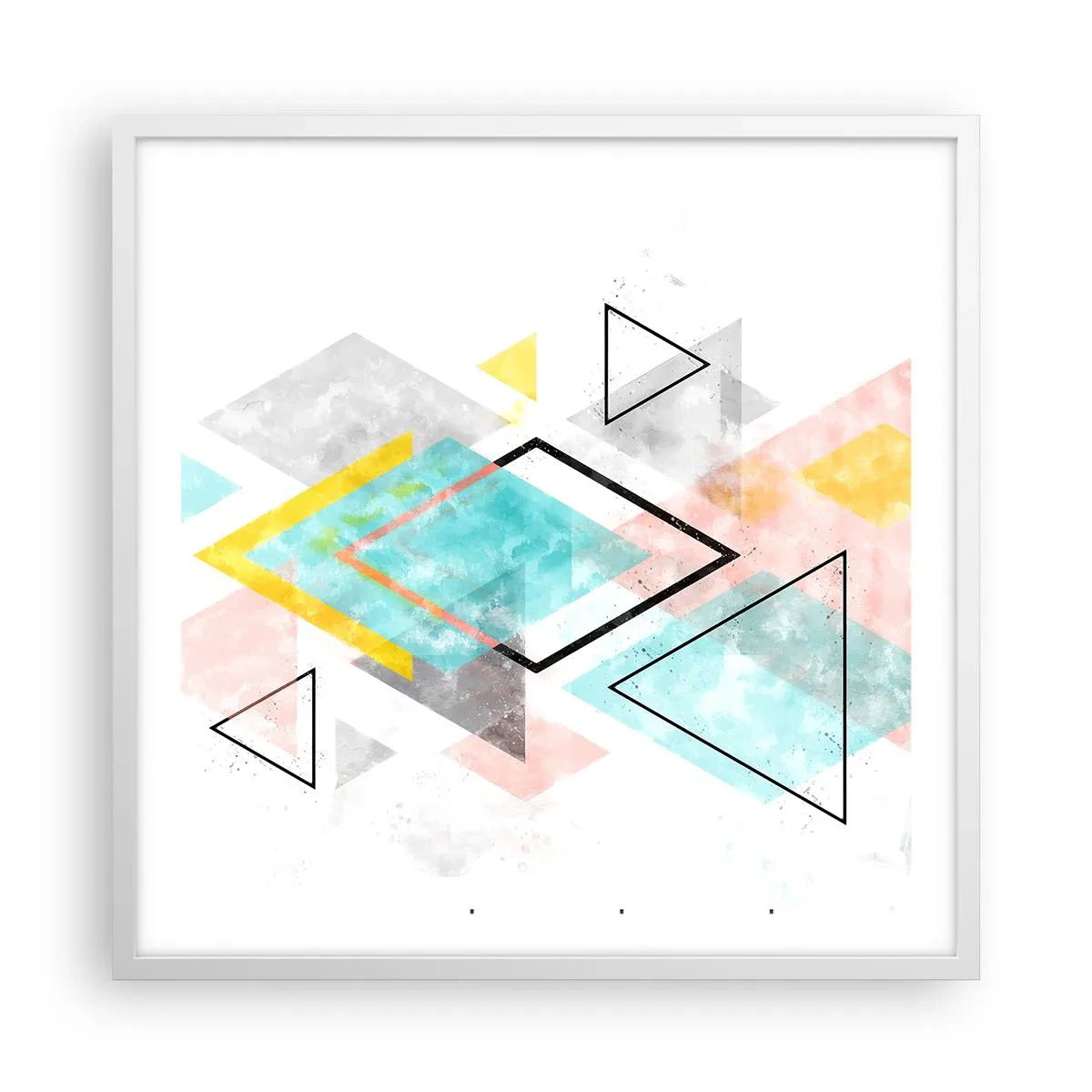 Póster en marco blanco - Un juego geométrico - 60x60 cm