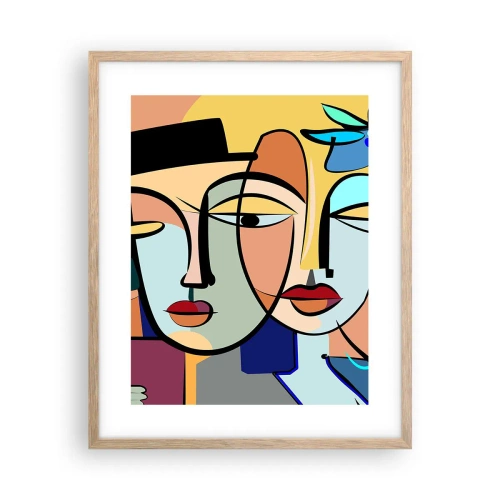 Póster en marco roble claro - Randez vous de Picasso - 40x50 cm