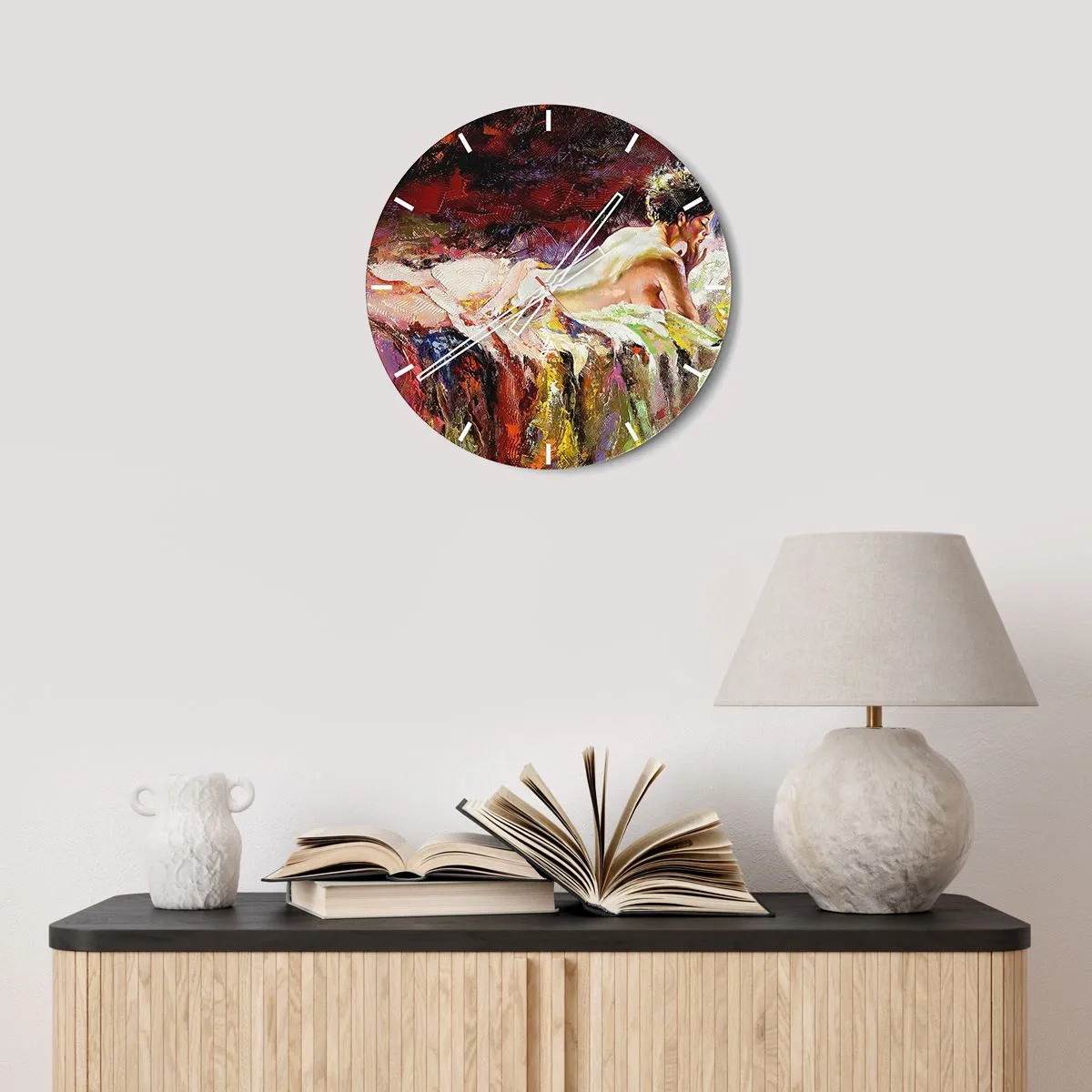 Reloj de pared - Reloj de vidrio - Una Venus reflexiva - 30x30 cm