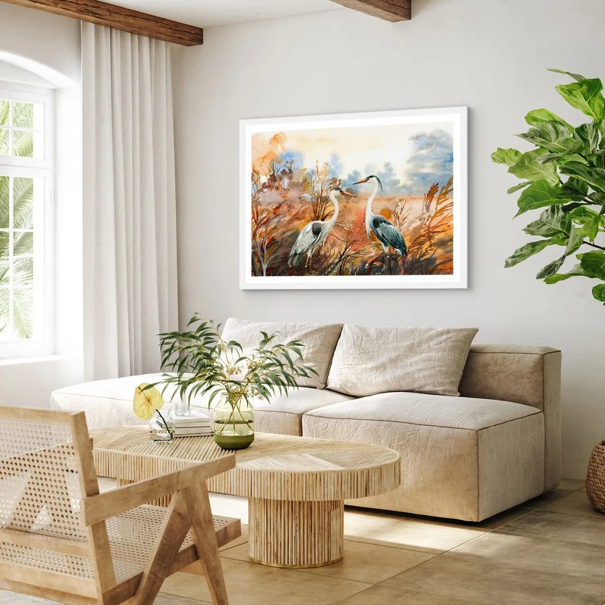 Póster en marco blanco - ¿A dónde nos dirigimos en otoño? - 50x40 cm