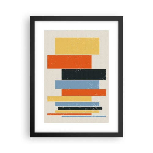 Póster en marco negro - Barras multicolor - 30x40 cm