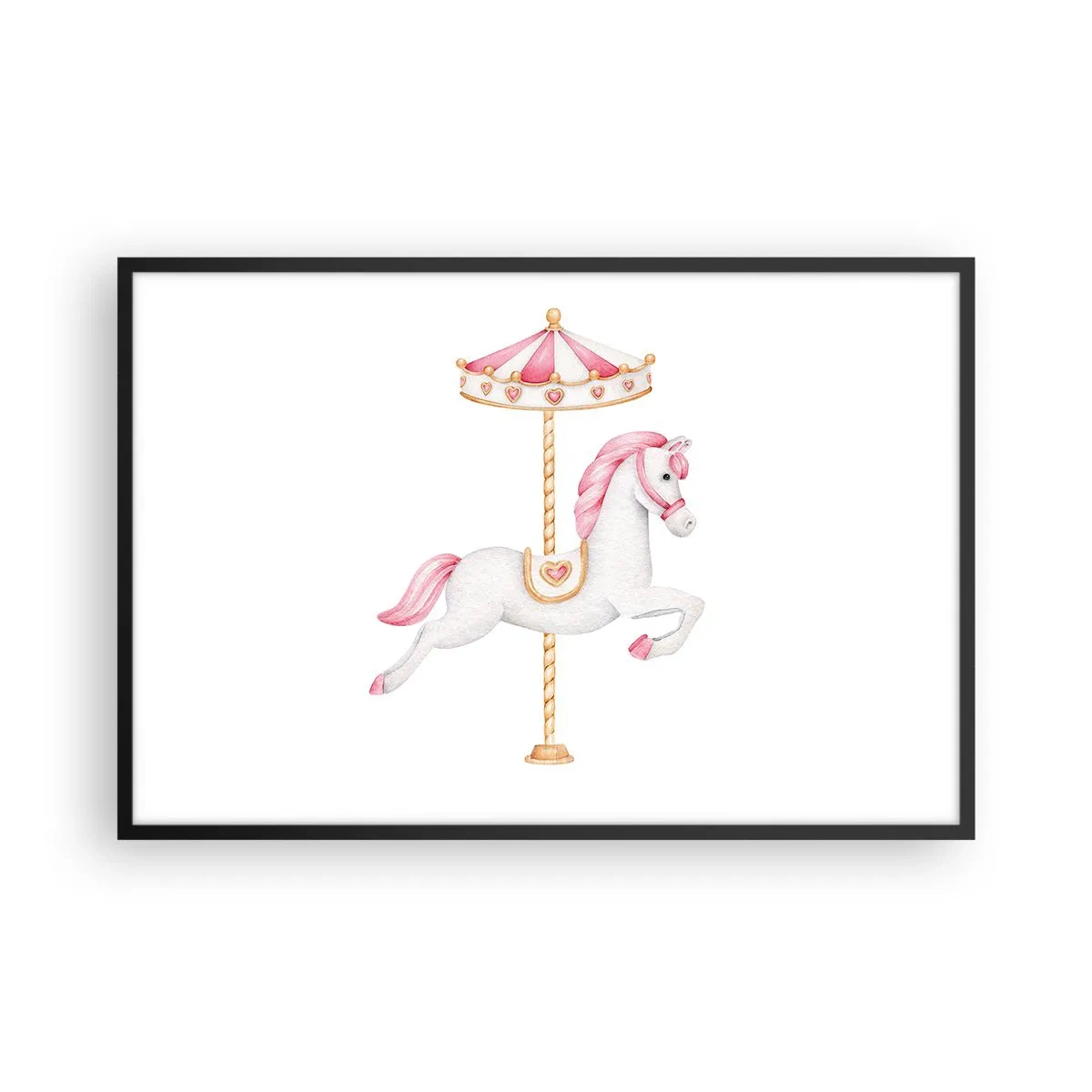 Póster en marco negro - Partió al galope - 91x61 cm