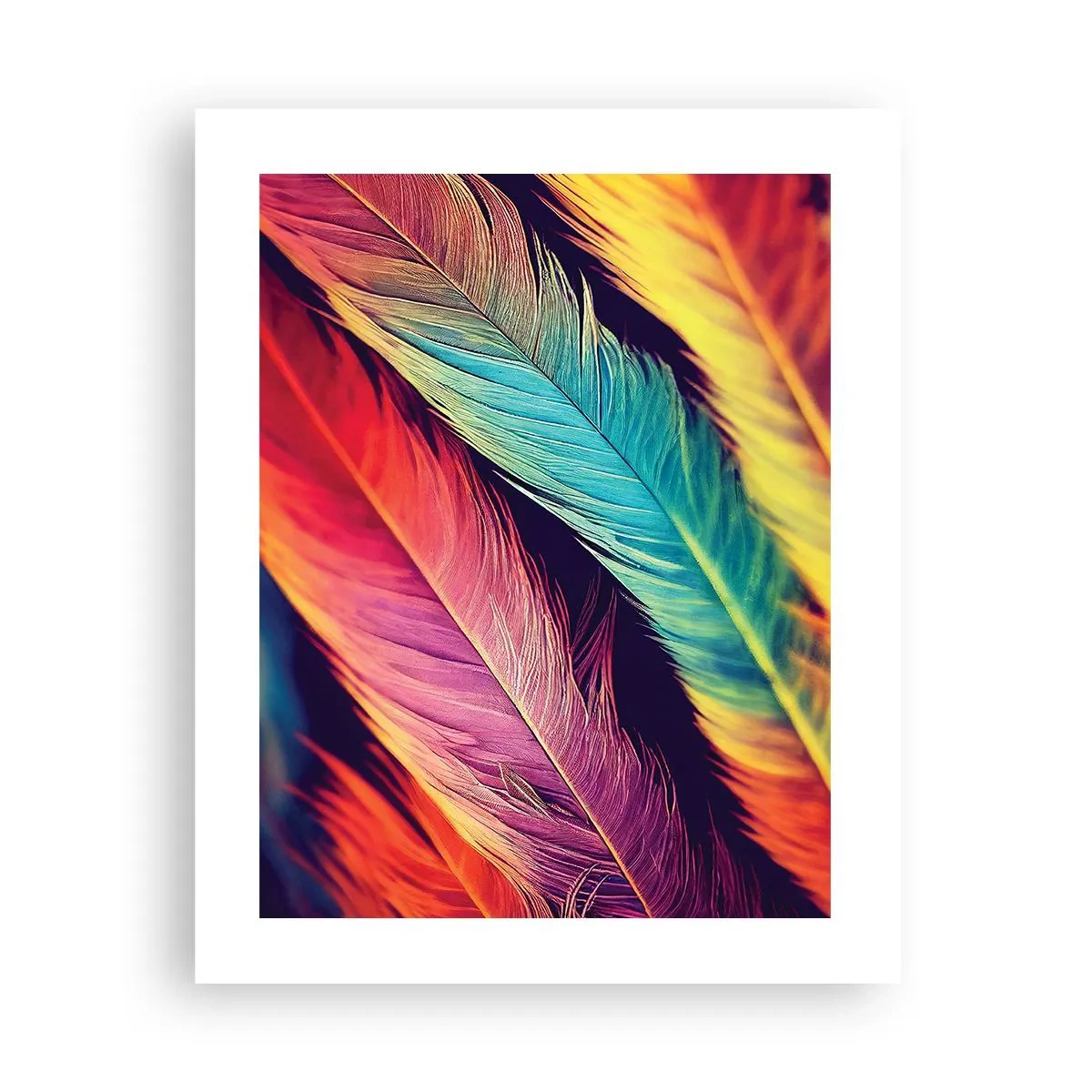 Póster - Arco iris plumoso - 40x50 cm
