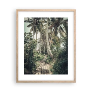 Póster en marco roble claro - Avenida de palmeras - 40x50 cm