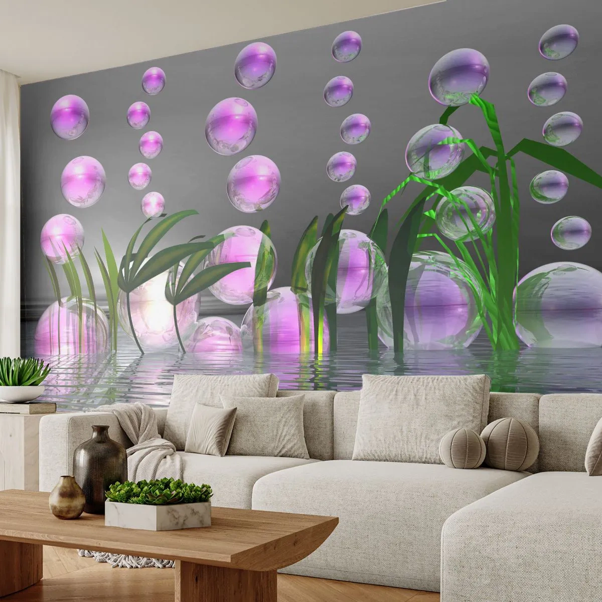 Fotomural Standard Eco - Composición reflexiva de ligereza y vida - Abstracción, Gráficos, 3D - 300x210 cm