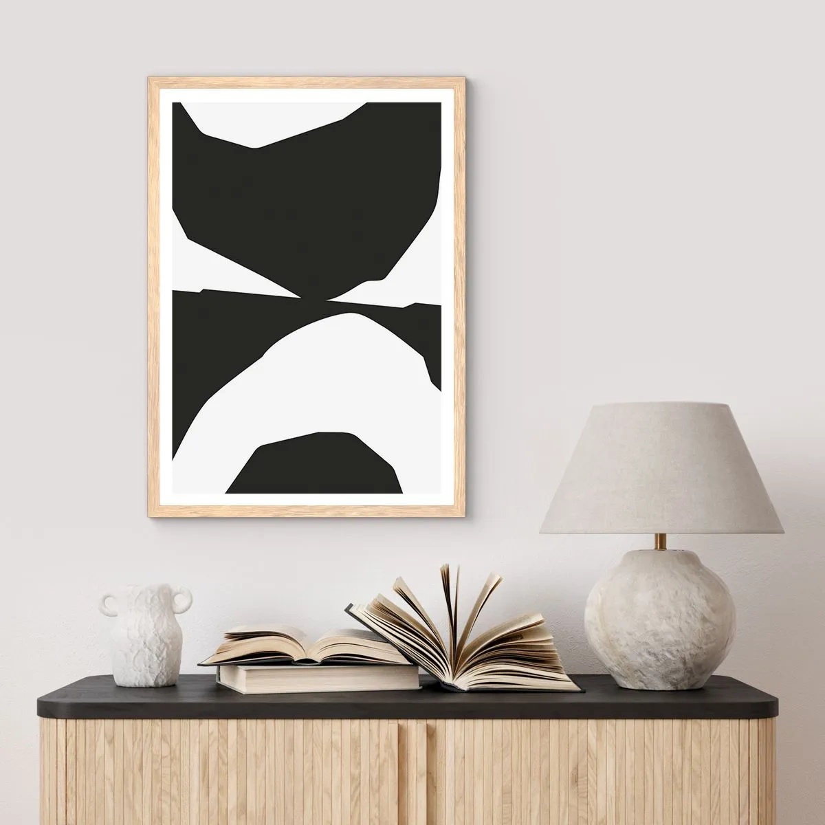 Póster en marco roble claro - Positivo-negativo - 40x50 cm