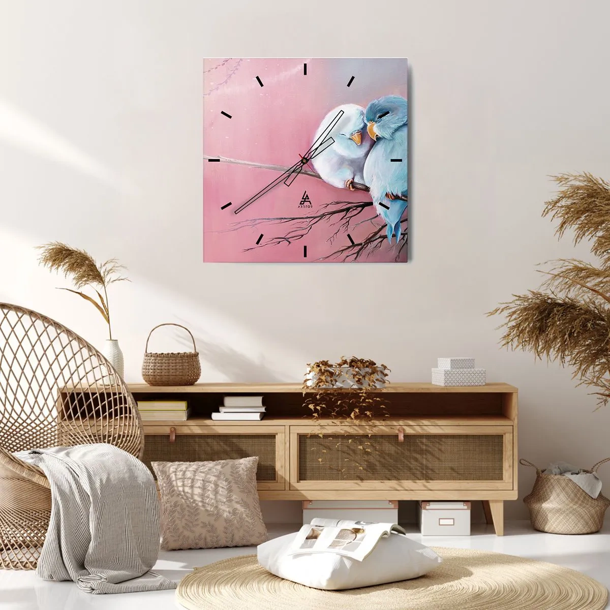 Reloj de pared - Reloj de vidrio - Qué añadir aquí... - 30x30 cm