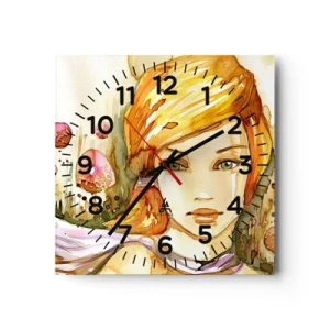 Reloj de pared - Reloj de vidrio - Una mirada que calma el alma - 30x30 cm