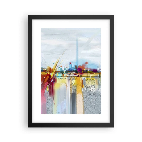 Póster en marco negro - Un puente de alegría sobre el río de la vida - 30x40 cm