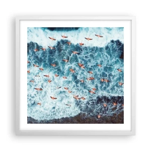 Póster en marco blanco - Un desfile marítimo - 50x50 cm
