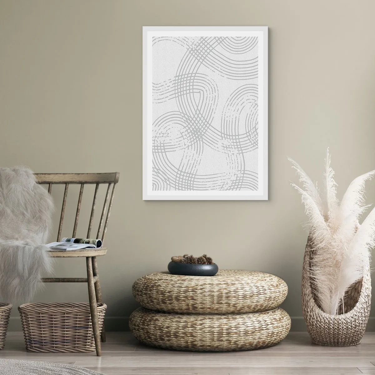 Póster en marco blanco - No hay camino recto - 50x70 cm