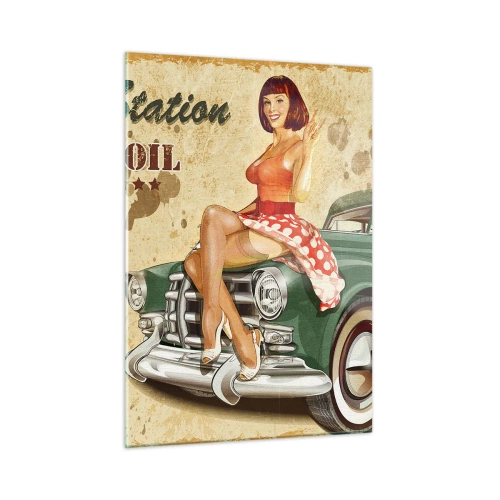 Cuadro sobre vidrio - Impresiones sobre Vidrio - Los maravillosos años 40 - 50x70cm - Los gloriosos años 40 - Decoración de pared moderna para salón y dormitorio ARTTOR