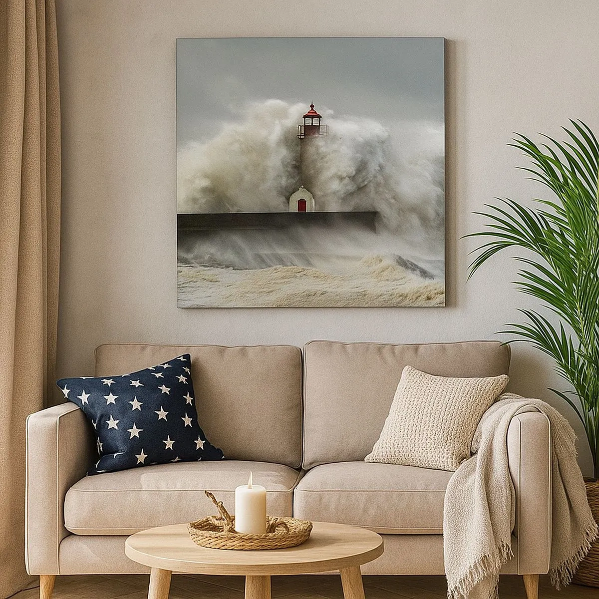 Cuadro sobre lienzo - Impresión de Imagen - La furia del océano - 30x30 cm