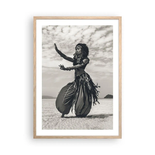 Póster en marco roble claro - Danza de las Islas del Sur - 50x70 cm