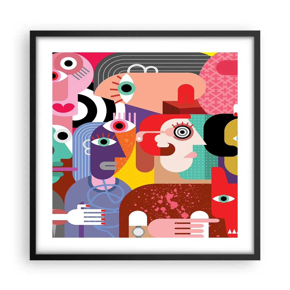 Póster en marco negro - Estilo Picasso - 50x50 cm