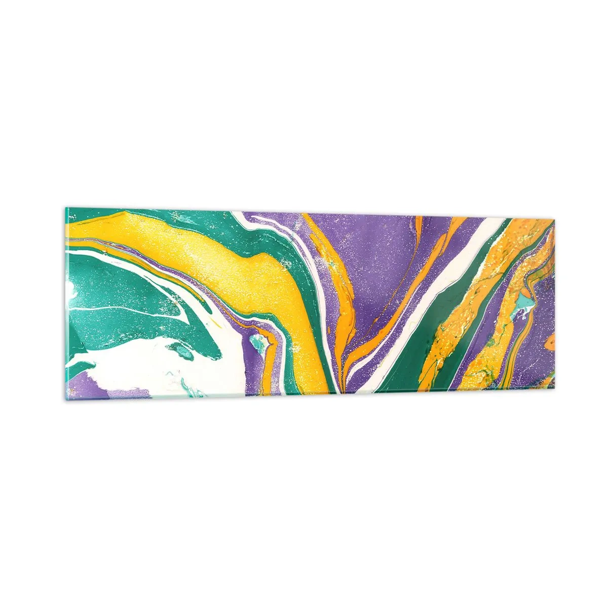 Cuadro sobre vidrio - Impresiones sobre Vidrio - Olas de color - 90x30 cm