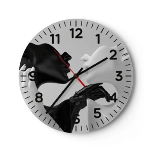 Reloj de pared - Reloj de vidrio - Atracción - deseo - 30x30 cm