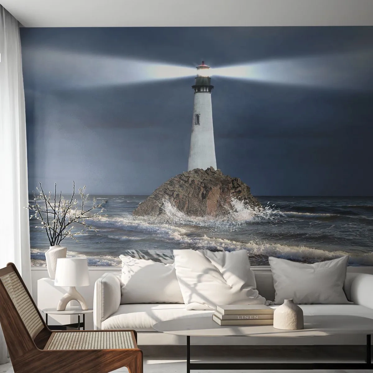 Fotomural Standard Eco - ¡Aquí... aquí... aquí! - Paisaje, Faro, Isla - 400x280 cm