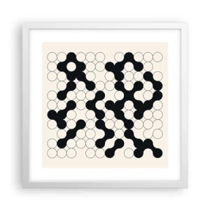 Póster en marco blanco - Juego chino - una variación - 40x40 cm