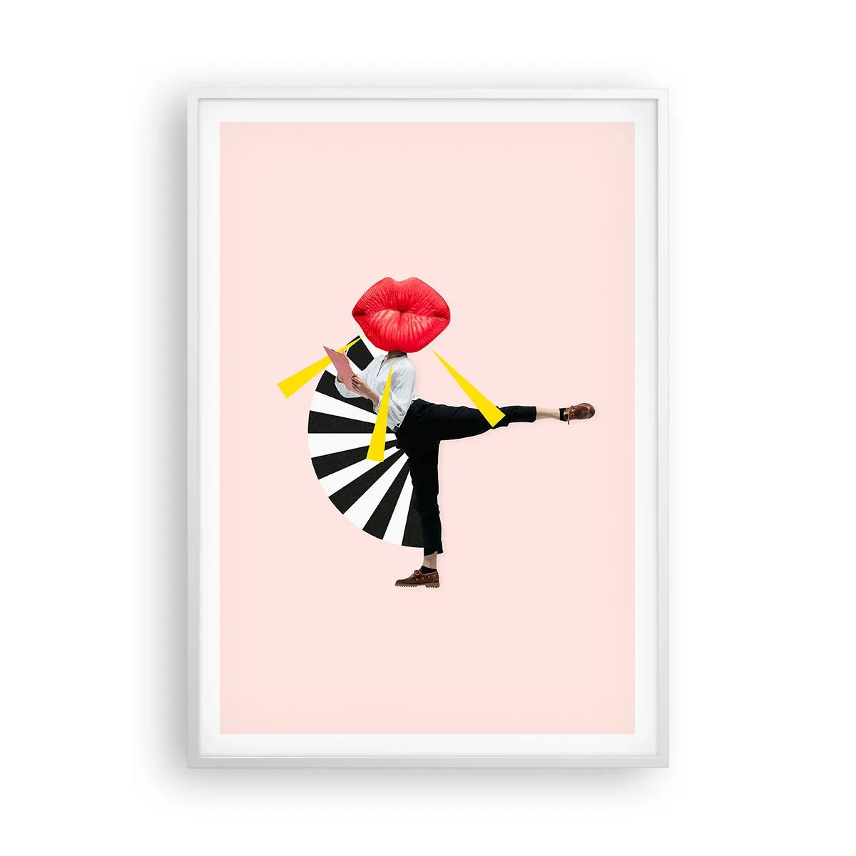 Póster en marco blanco - Arte pop surrealista - 70x100 cm