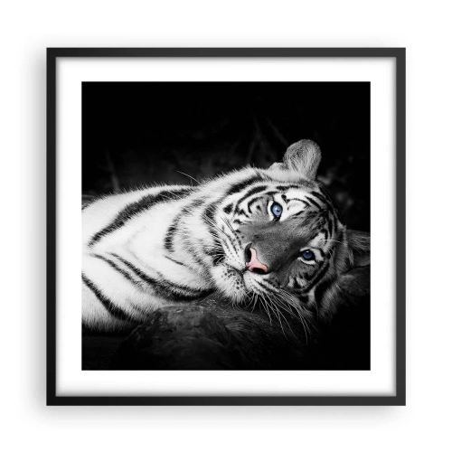 Póster en marco negro - Salvaje y tranquilo - 50x50 cm