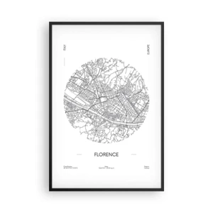 Póster en marco negro - Anatomía de Florencia - 61x91 cm