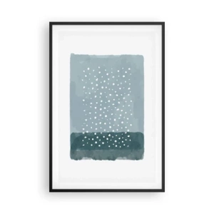Póster en marco negro - Creación sobre azul - 61x91 cm