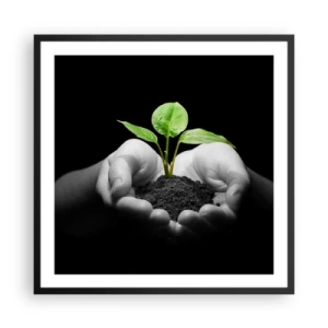 Póster en marco negro - Amo la naturaleza, la protejo - 60x60 cm