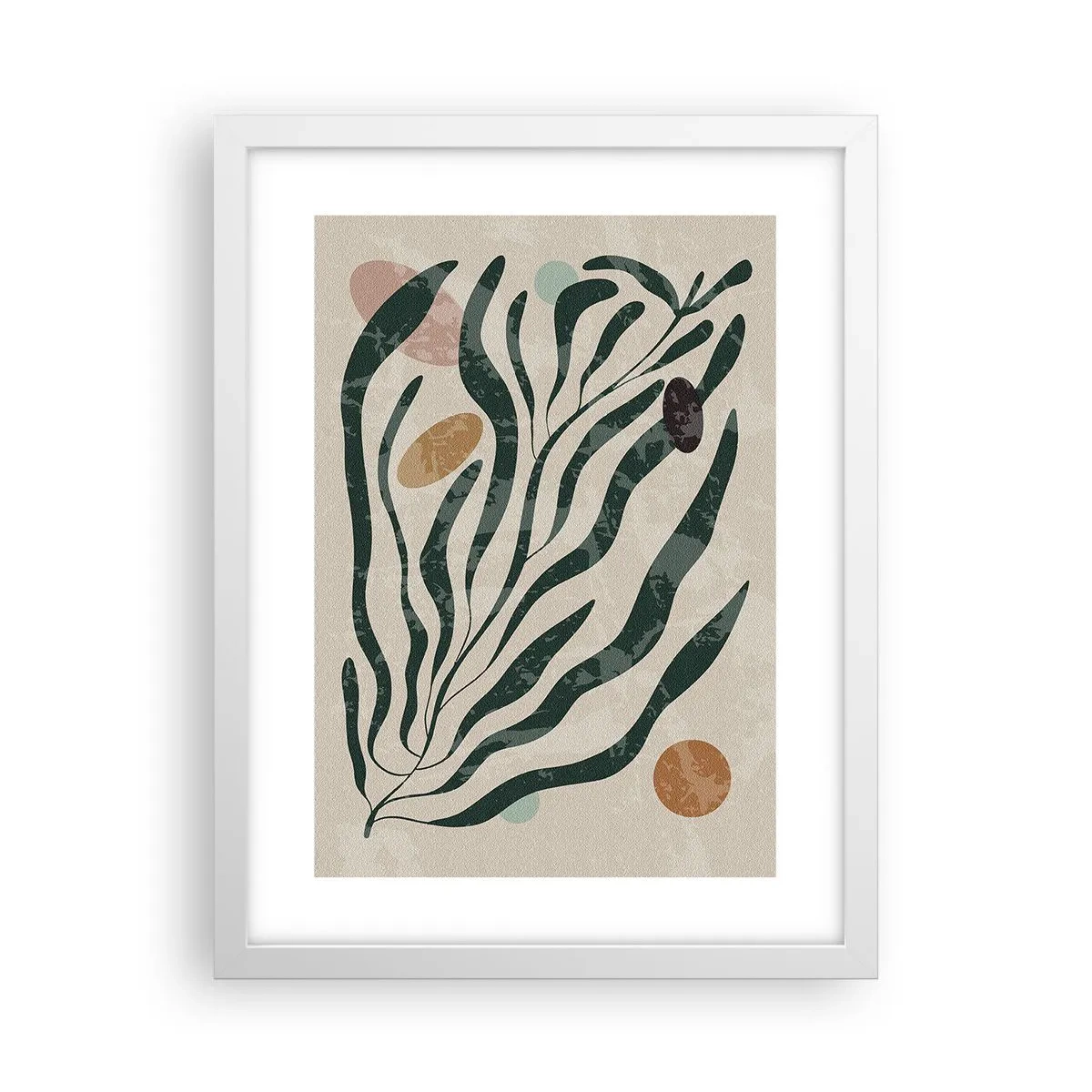 Póster en marco blanco - Entre verdes - 30x40 cm