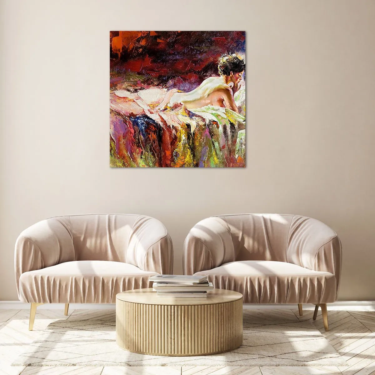 Cuadro sobre vidrio - Impresiones sobre Vidrio - Una Venus reflexiva - 60x60 cm