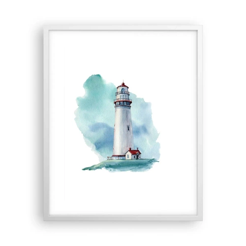 Póster en marco blanco - Gentil hermana del azul - 40x50 cm