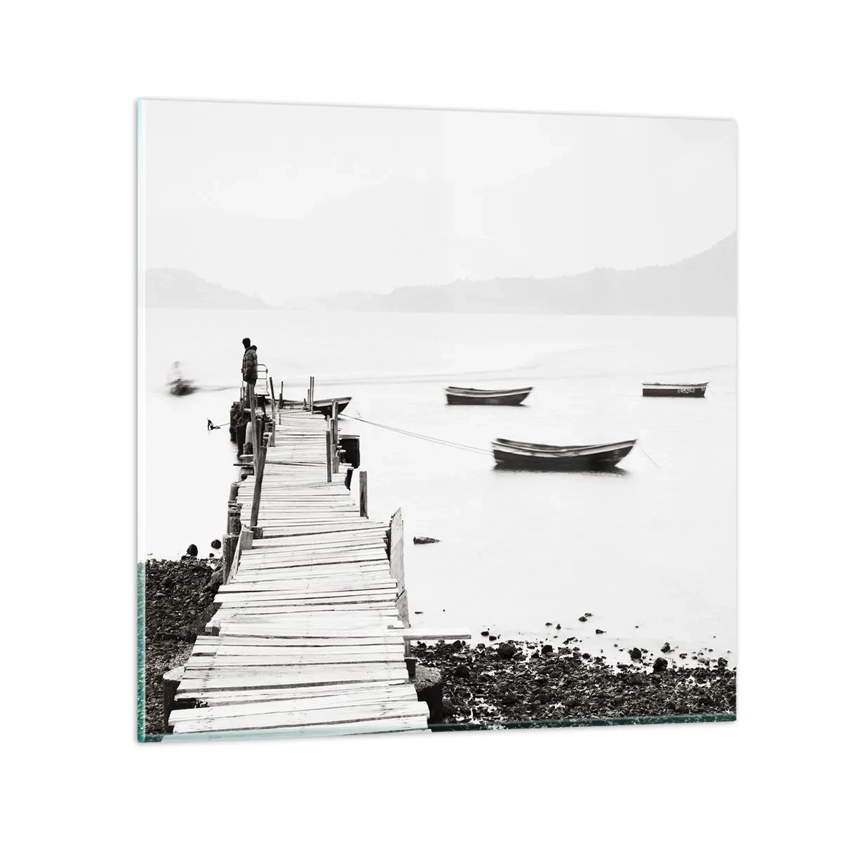 Cuadro sobre vidrio - Impresiones sobre Vidrio - Junto al agua tranquila y clara - 70x70 cm