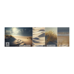 Muestra de fotomural Premium Canvas - Paisaje tranquilizador - Dunas, Playa, Océano - 100x30 cm