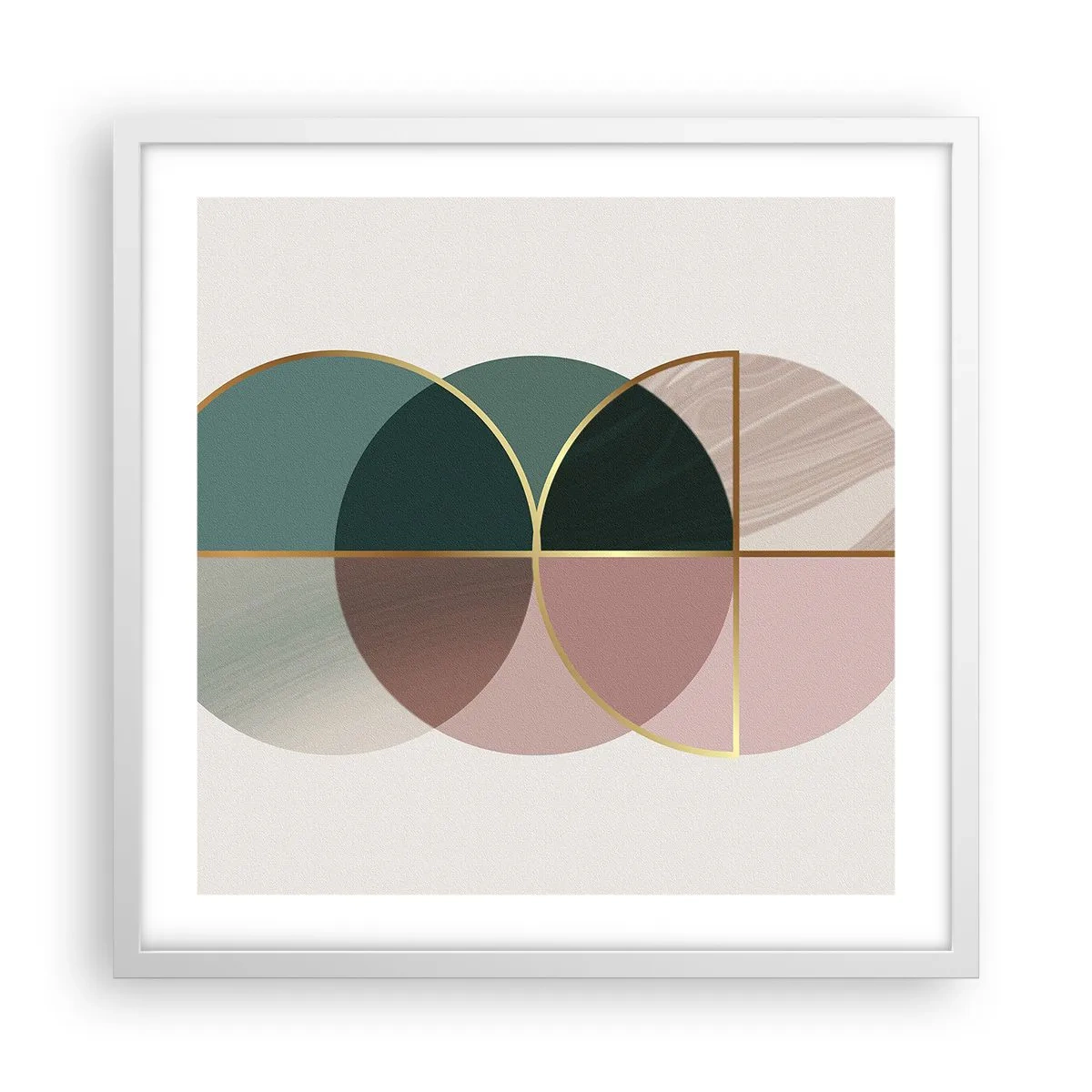 Póster en marco blanco - Círculo tras círculo... - 50x50 cm